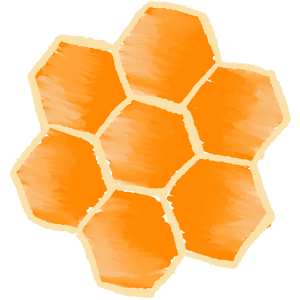 hand drawing of a honey comb